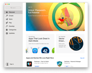Mac App Store on macOS Mojave