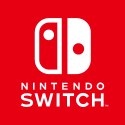 The logo for the Nintendo Switch console. It is two heavily stylized white Joy-Con controllers on a red background. Below them is the text "NINTENDO SWITCH" in white.