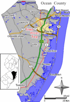 Location of Toms River Township in Ocean County, NJ