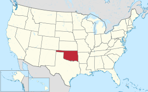 Map of the United States with Oklahoma highlighted