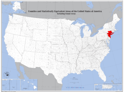 Location of New York metropolitan area