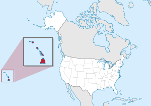 Map of the United States with Hawaii highlighted