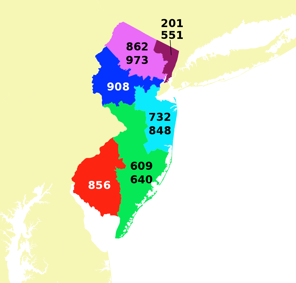 List of New Jersey area codes - Wikipedia