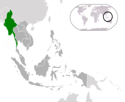 Location ofÂ MyanmarÂ (green) in ASEANÂ (dark grey)Â  âÂ  [Legend]