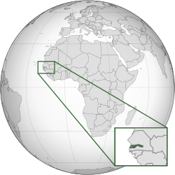 Location of The Gambia