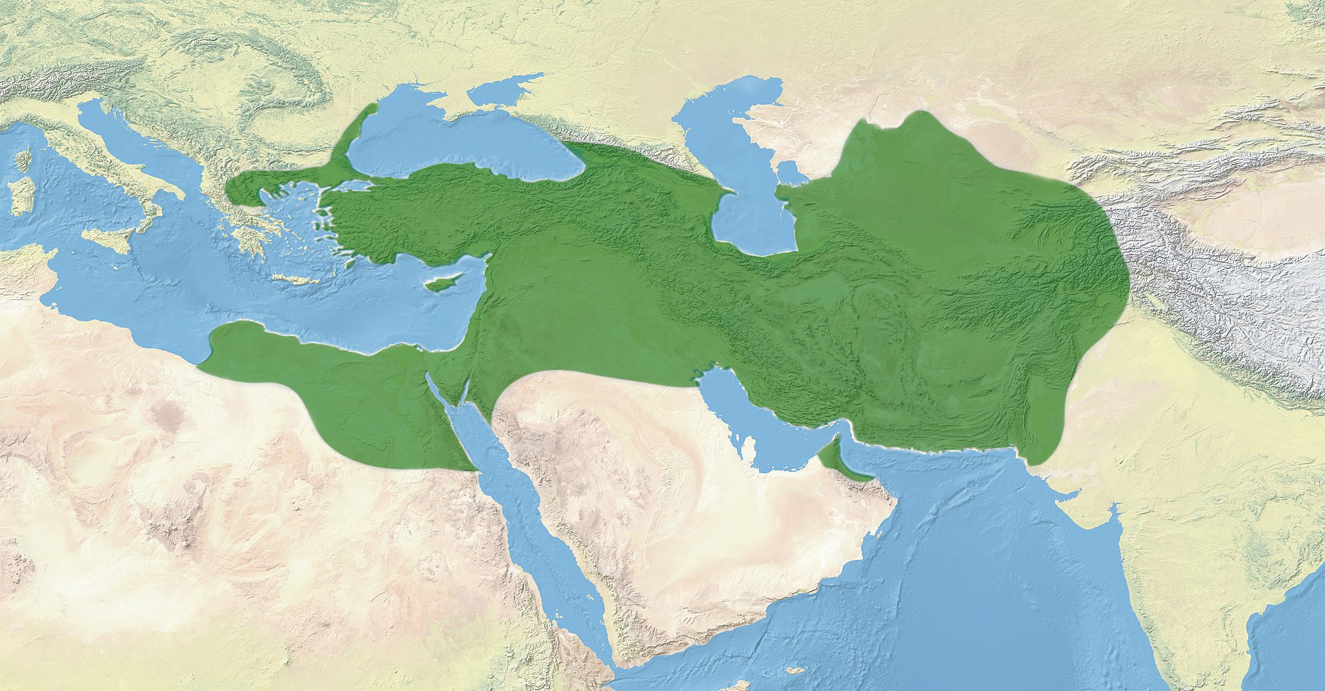 The Achaemenid Empire at its greatest territorial extent, under the rule of Darius I (522 BC to 486 BC).[2][3][4][5]